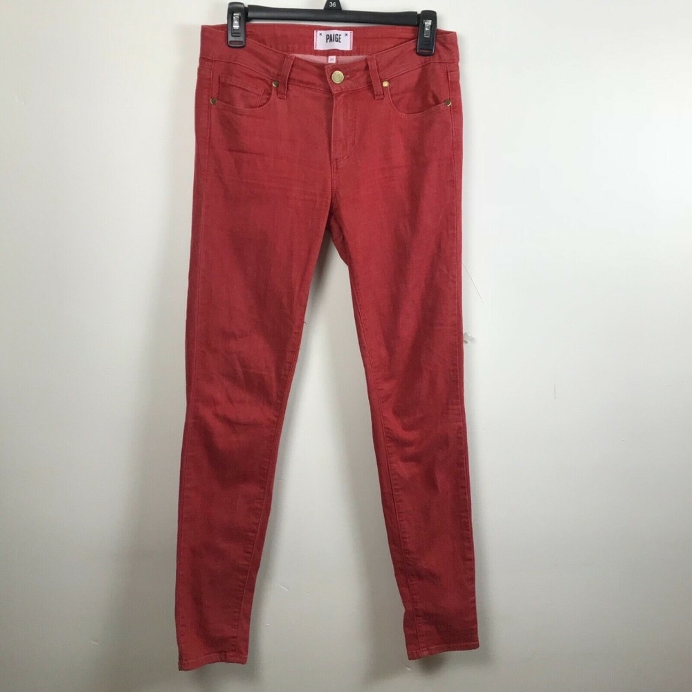 Paige Verdugo 27 Ultra Skinny Red Denim Jeans